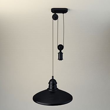 Modern Black Metal Floor Lamp 3D model image 1 