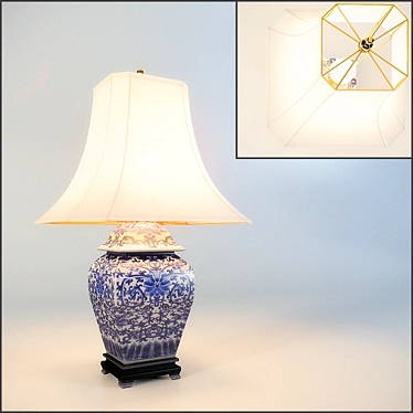 Title: 18th Century Chinese Porcelain Lamp 3D model image 1 