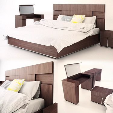 Montecarlo: Luxurious Bed Set 3D model image 1 