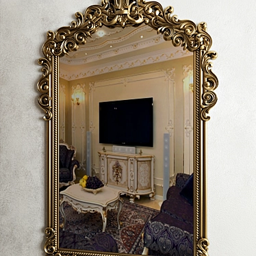 Timeless Reflection: Classic Mirror 3D model image 1 