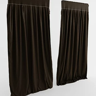 Floor-Length Curtain 3D model image 1 