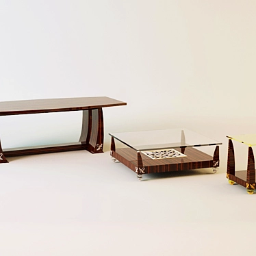 Luxury Italian LANPAS Blu Diamond Collection Coffee Tables 3D model image 1 