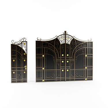 Elegant Wrought Iron Gate 3D model image 1 