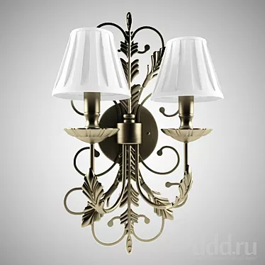 Vintage Brass Wall Candelabra 3D model image 1 