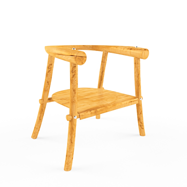 Ethnic Wood Chair 3D model image 1 