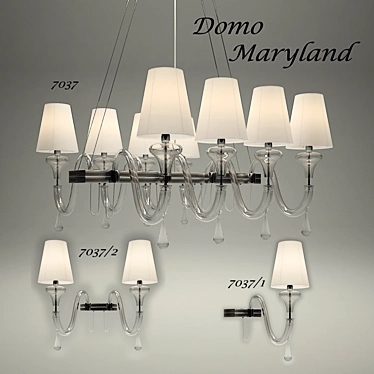 Elegant Barovier Maryland Chandelier 3D model image 1 