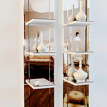 Reflective Wall Shelf Panel 3D model image 1 