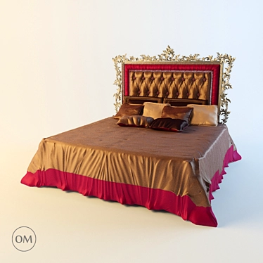 Valentino Carved Bed - Luxurious Elegance 3D model image 1 