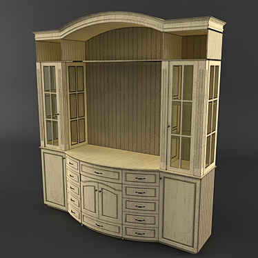 Provence Style Vitrine Komod 3D model image 1 