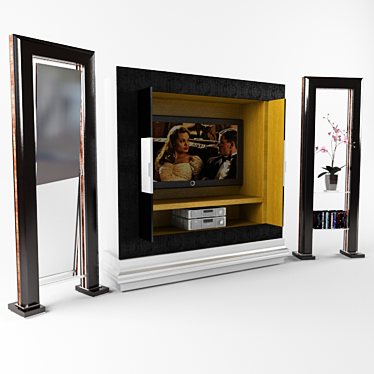 Art Deco TV Mirror & Shelf 3D model image 1 