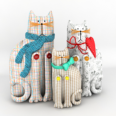 Adorable Tildovskie Cat Family 3D model image 1 