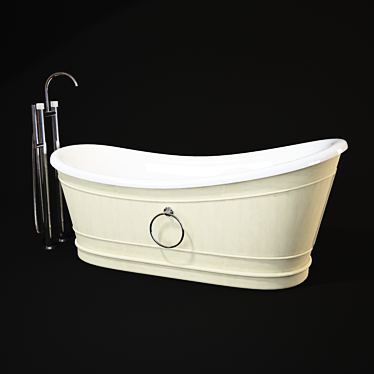 Elegant Lineatre Quadro Bathtub 3D model image 1 