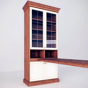 Classic Bookcase and Desk 3D model image 1 