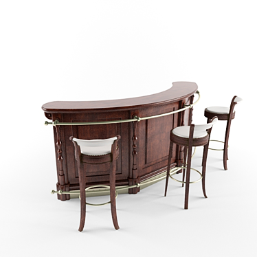 Classic Bar Counter 3D model image 1 