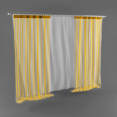 Elegant Drapes & Sheers 3D model image 1 