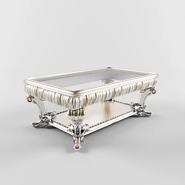 Elegant Silver and White Gold Coffee Table 3D model image 1 