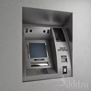 Convenient Wall-Mounted ATM 3D model image 1 