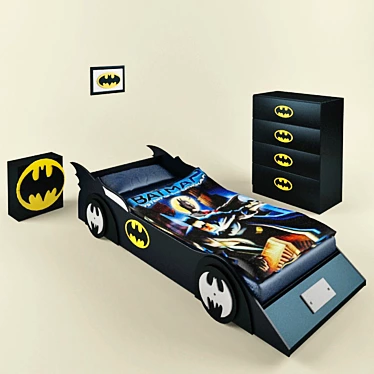Batmobile Kids Furniture Set 3D model image 1 