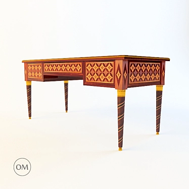 Elegant Leather-Top Writing Desk 3D model image 1 