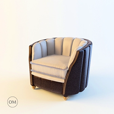 Elegant Zarina Wooden Armchair 3D model image 1 