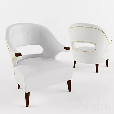 Taylor Llorente Deco Armchair: Artistic Elegance 3D model image 1 