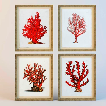  "Red Coral" Framed Painting 3D model image 1 