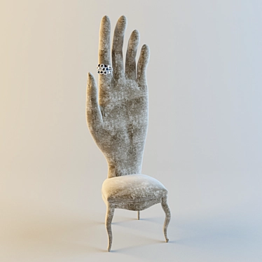 Modern Armchair in Unique Hand-Shaped Design 3D model image 1 