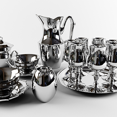 Elegant Kitchenware Set 3D model image 1 