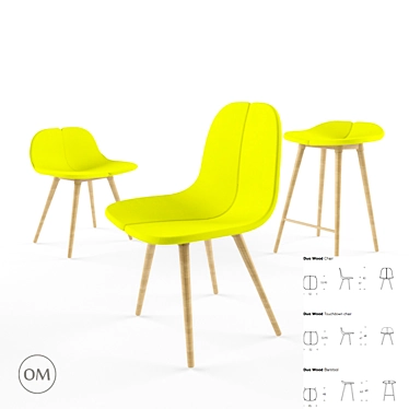 Sophisticated DUO WOOD Chairs by Offecct 3D model image 1 