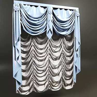 Elegant Garlands & Austrian Blind 3D model image 1 