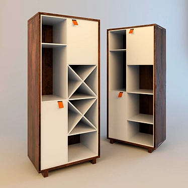 Modern Wine Cabinet, 66x43x152 Size 3D model image 1 