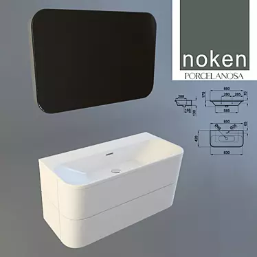 Elegant Porcelanosa Noken Bela Basin 3D model image 1 