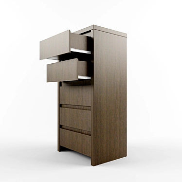 Caspian 5-Drawer Chest in Wenge Wood 3D model image 1 