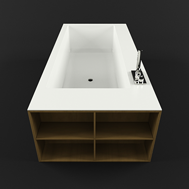 Title: Luxurious Rectangular Corian Bathtub 3D model image 1 