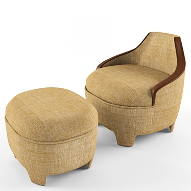 Eleganza Chair & Ottoman Set 3D model image 1 