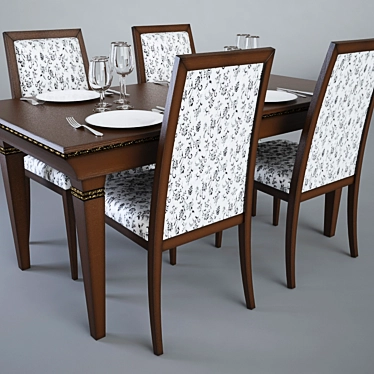 Giorgiocasa Serena: Italian-designed Table and Chairs 3D model image 1 