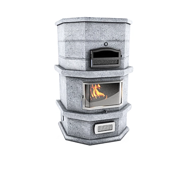 Elegant Duo Scandinavian fireplace for cozy warmth 3D model image 1 