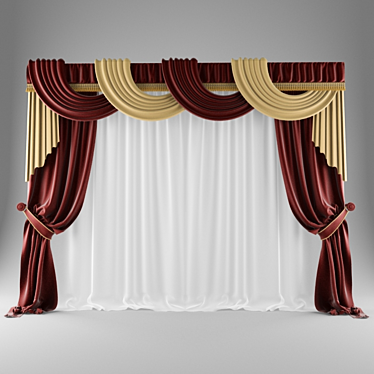 Classic Window Drapes 3D model image 1 