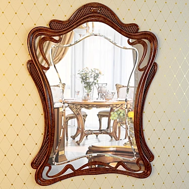 Elegant Art Nouveau Mirror 3D model image 1 