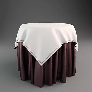 Double-Sided Round Tablecloth 3D model image 1 