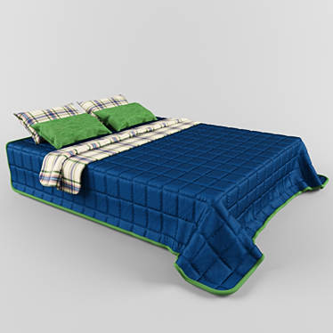 Luxury Bedding Set: Cozy Throw & Cushions 3D model image 1 