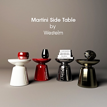 Elegant Martini Side Table 3D model image 1 