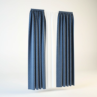 Elegant Window Drapes: Simple & Sheer 3D model image 1 