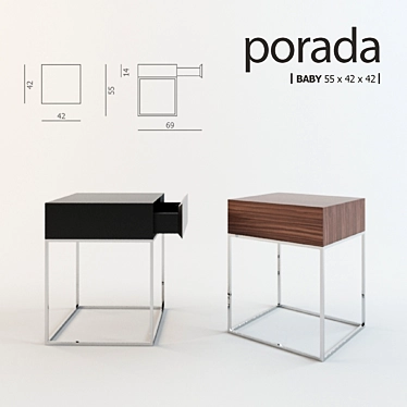 Porada Baby Bedside Table 3D model image 1 