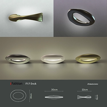 Fabbian F17 ENCK Wall Lamp: Modern Style, 3 Colors 3D model image 1 