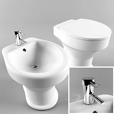 Sleek Modern WC 3D model image 1 