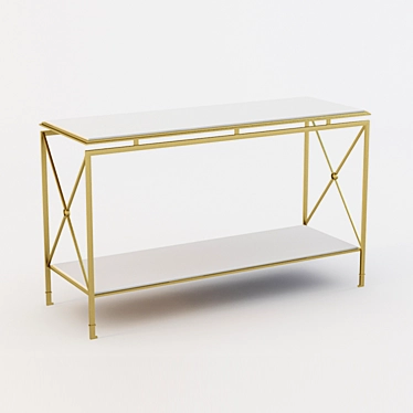 Elegant Montpelier Hickory Console 3D model image 1 