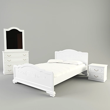 Rustic Elegance: "Satori" Bedroom 3D model image 1 