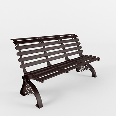 Metal Outdoor Bench 3D model image 1 