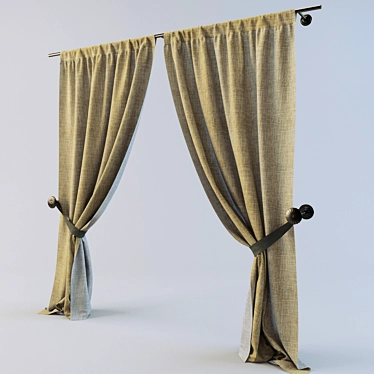 Elegant Fabrics for Beautiful Curtains 3D model image 1 